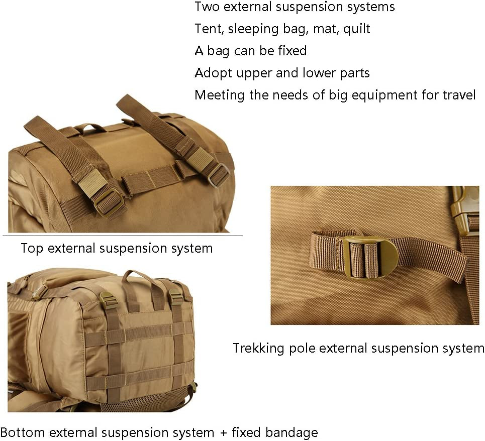 Backpack 100L Outdoor Mountaineering Bag, Men and Women Travel Bag, Large Capacity Tactical Mountain Travel Rucksack.